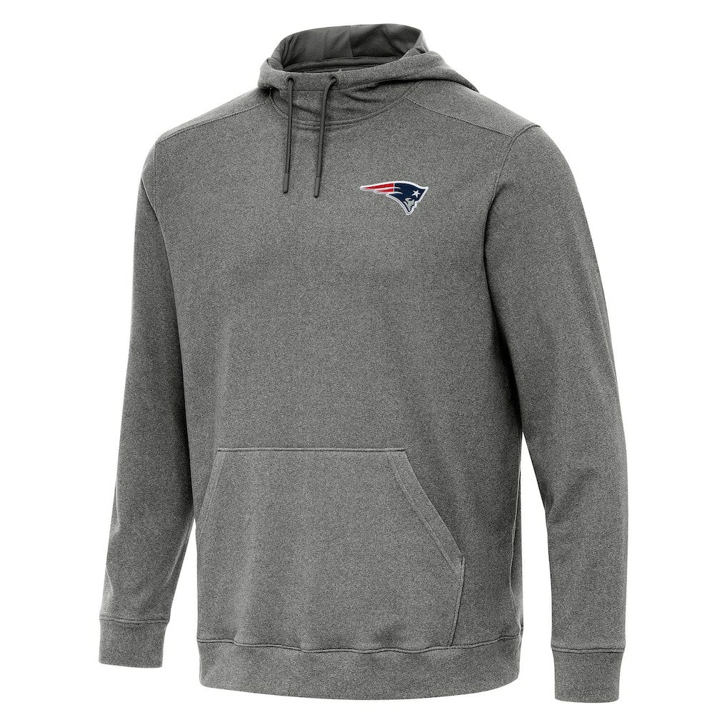 New England Patriots Antigua Cloud Pullover Hoodie Heather Black - NFL