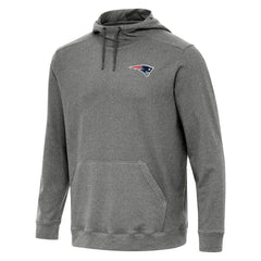 New England Patriots Antigua Cloud Pullover Hoodie Heather Black - NFL