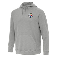 Pittsburgh Steelers Antigua Cloud Pullover Hoodie Heather Gray - NFL