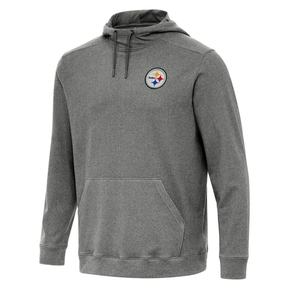 Pittsburgh Steelers Antigua Cloud Pullover Hoodie Heather Black - NFL