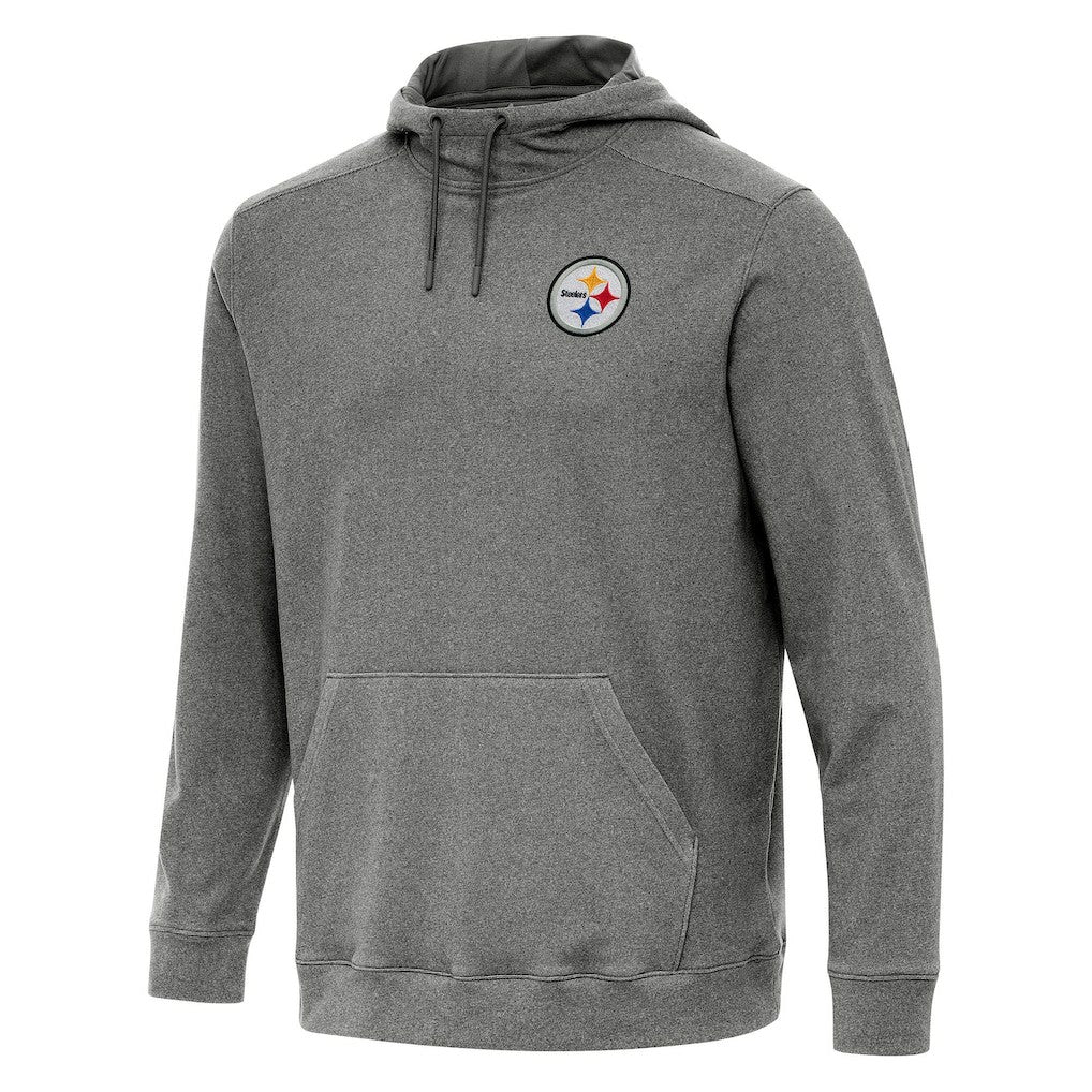 Pittsburgh Steelers Antigua Cloud Pullover Hoodie Heather Black - NFL