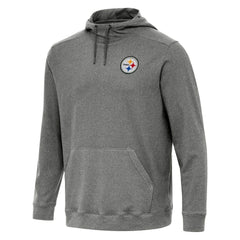 Pittsburgh Steelers Antigua Cloud Pullover Hoodie Heather Black - NFL