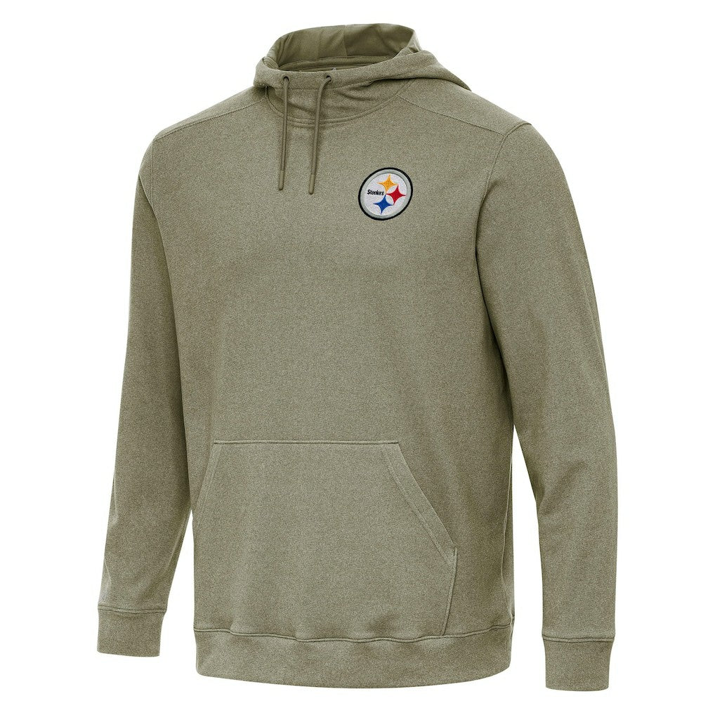 Pittsburgh Steelers Antigua Cloud Pullover Hoodie Olive - NFL