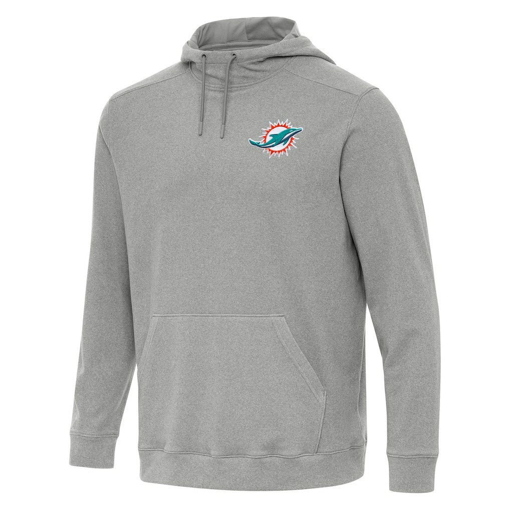 Miami Dolphins Antigua Cloud Pullover Hoodie Heather Gray - NFL