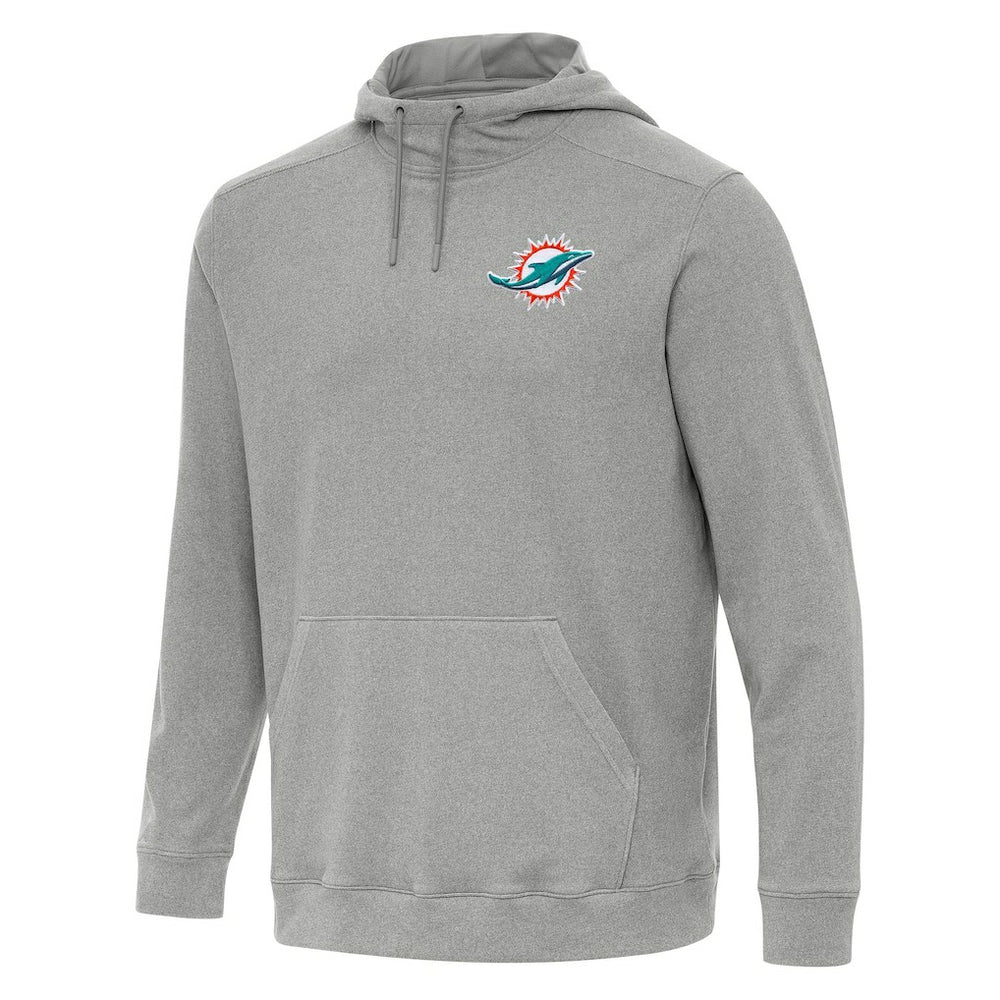 Miami Dolphins Antigua Cloud Pullover Hoodie Heather Gray - NFL