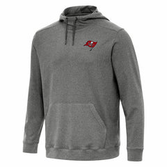 Tampa Bay Buccaneers Antigua Cloud Pullover Hoodie Heather Black - NFL