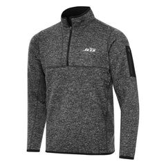 New York Jets Antigua Fortune Quarter-Zip Pullover Jacket Heather Black - NFL
