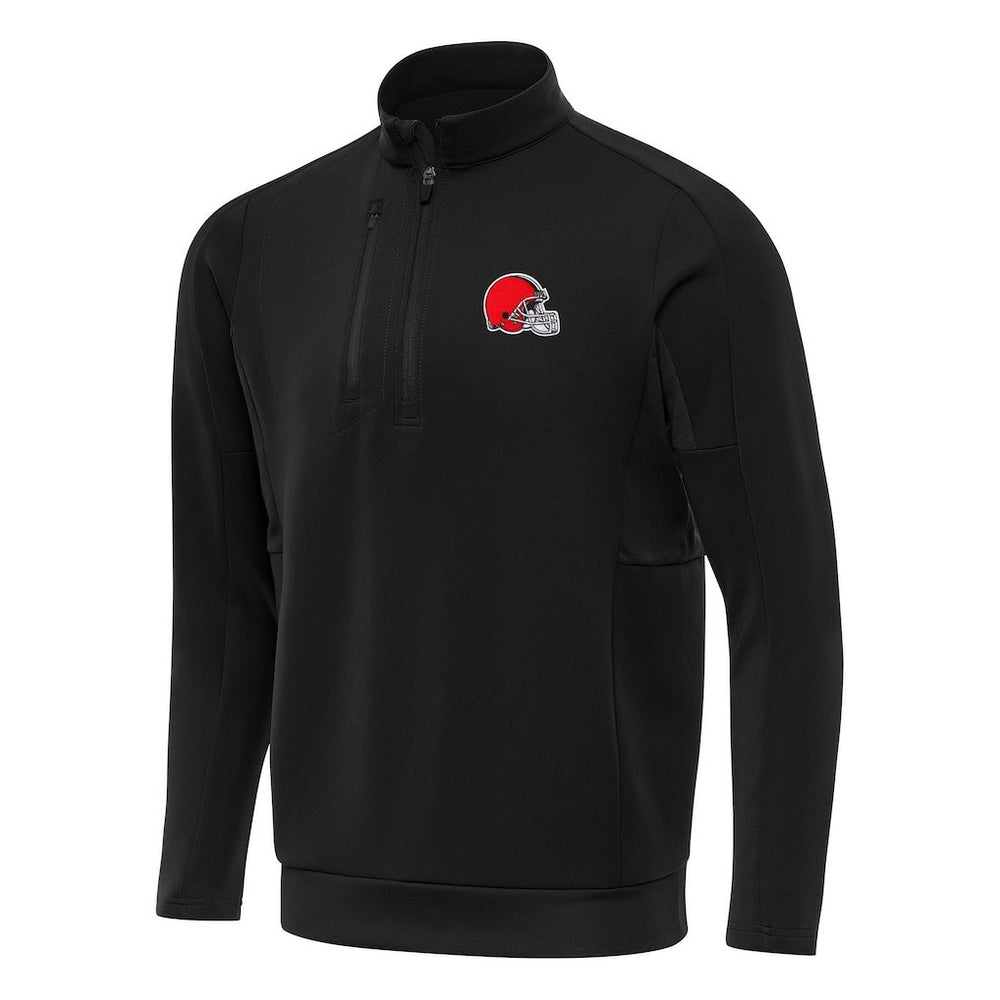 Cleveland Browns Antigua Generation Quarter-Zip Pullover Top Black - NFL