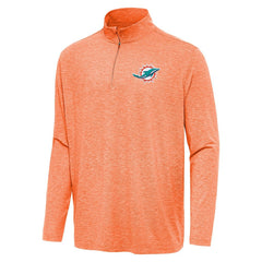 Miami Dolphins Antigua Hunk Quarter-Zip Jacket Heather Orange - NFL