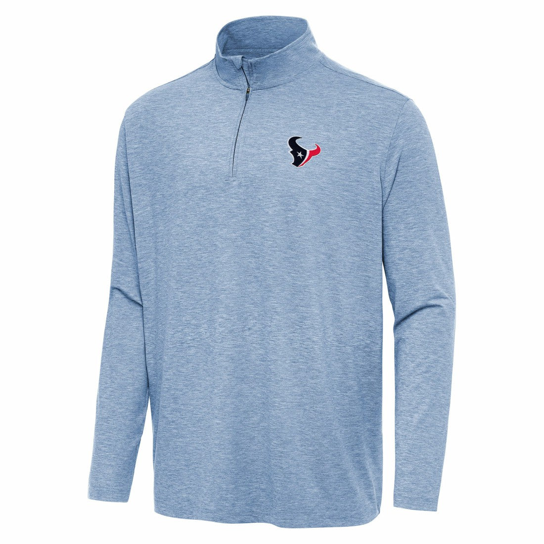 Houston Texans Antigua Hunk Quarter-Zip Jacket Heather Royal - NFL