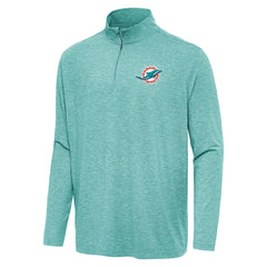 Miami Dolphins Antigua Hunk Quarter-Zip Jacket Heather Aqua - NFL