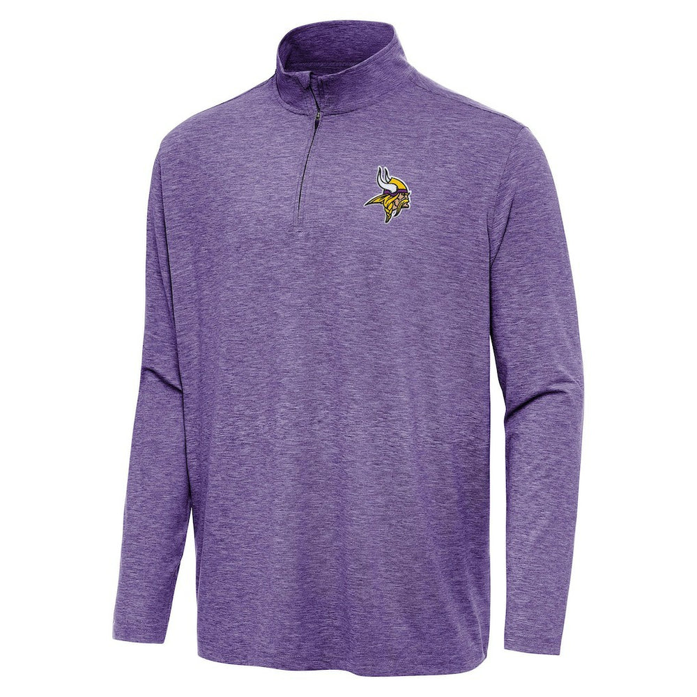 Minnesota Vikings Antigua Hunk Quarter-Zip Jacket Heather Purple - NFL