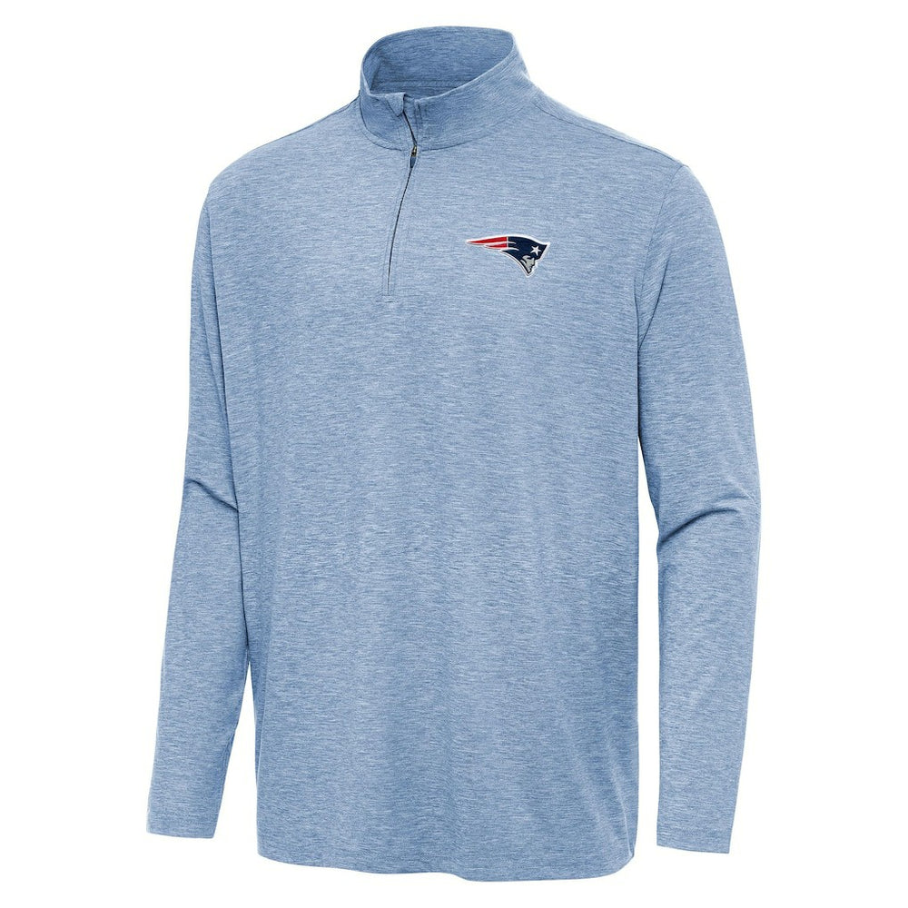 New England Patriots Antigua Hunk Quarter-Zip Jacket Heather Royal - NFL