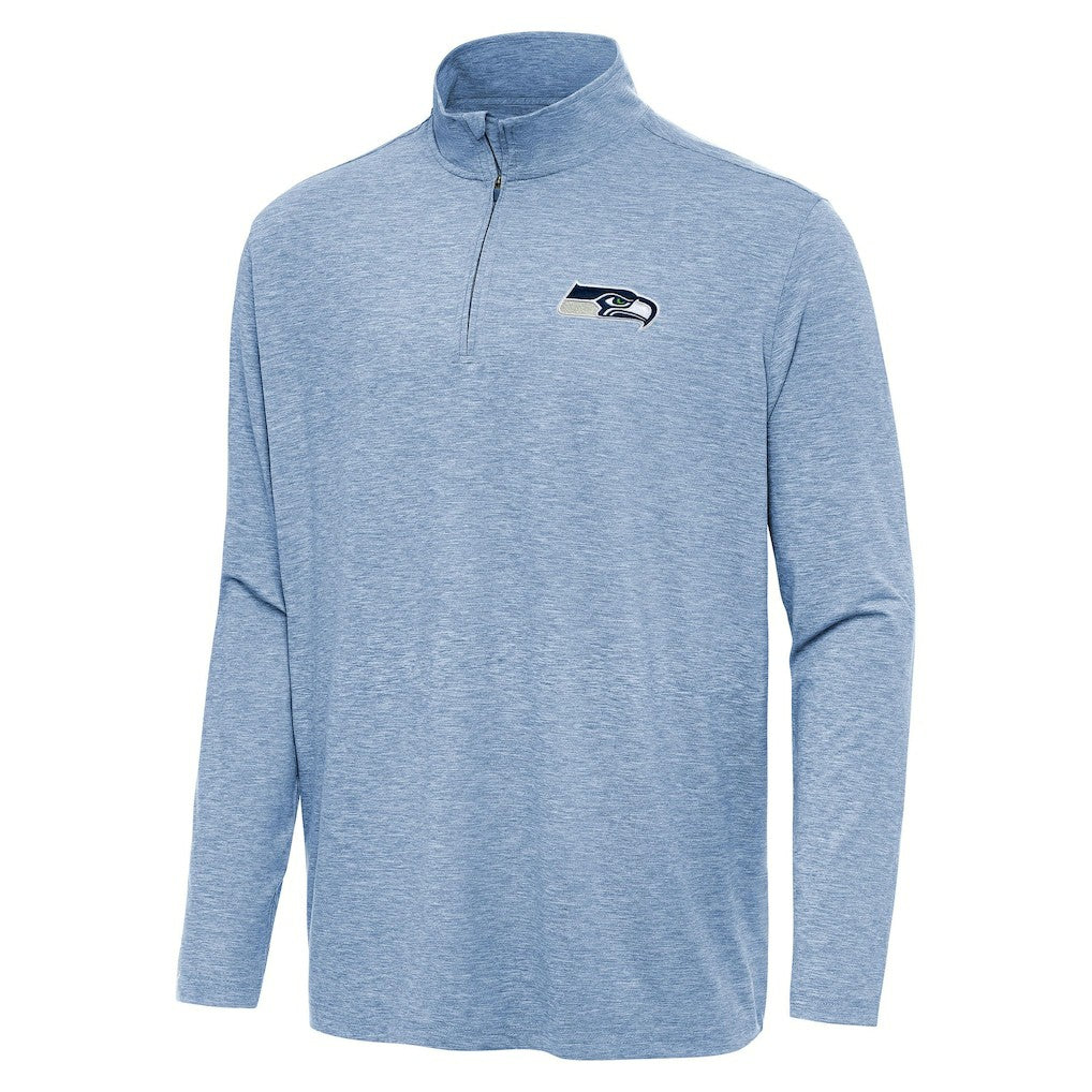 Seattle Seahawks Antigua Hunk Quarter-Zip Jacket Heather Royal - NFL