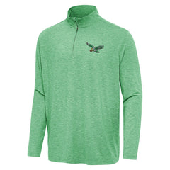 Philadelphia Eagles Antigua Hunk Quarter-Zip Jacket Heather Kelly Green - NFL