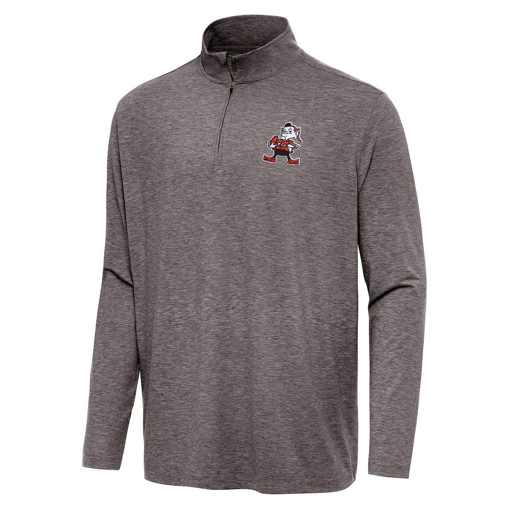 Cleveland Browns Antigua Hunk Quarter-Zip Jacket Brown - NFL