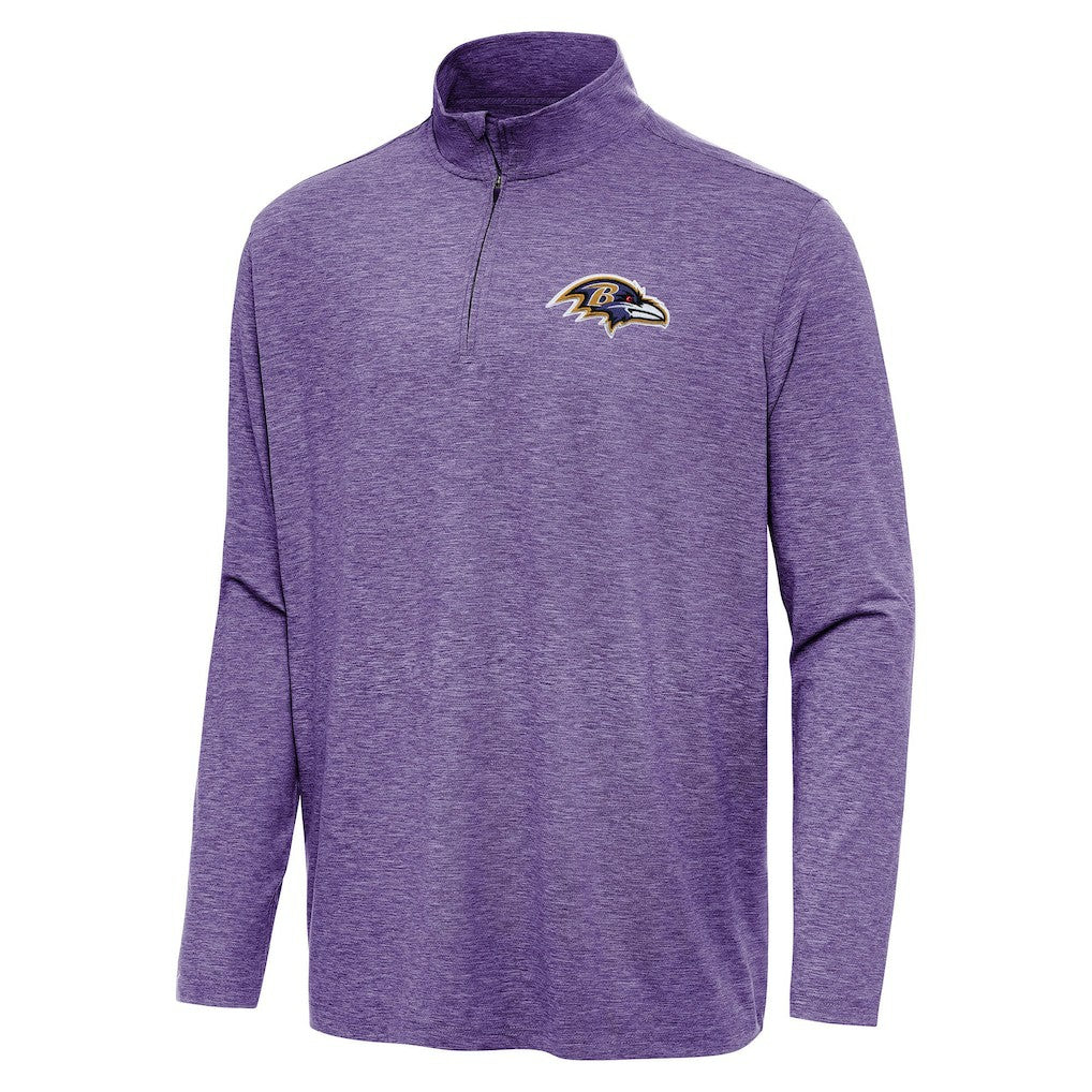 Baltimore Ravens Antigua Hunk Quarter-Zip Jacket Heather Purple - NFL