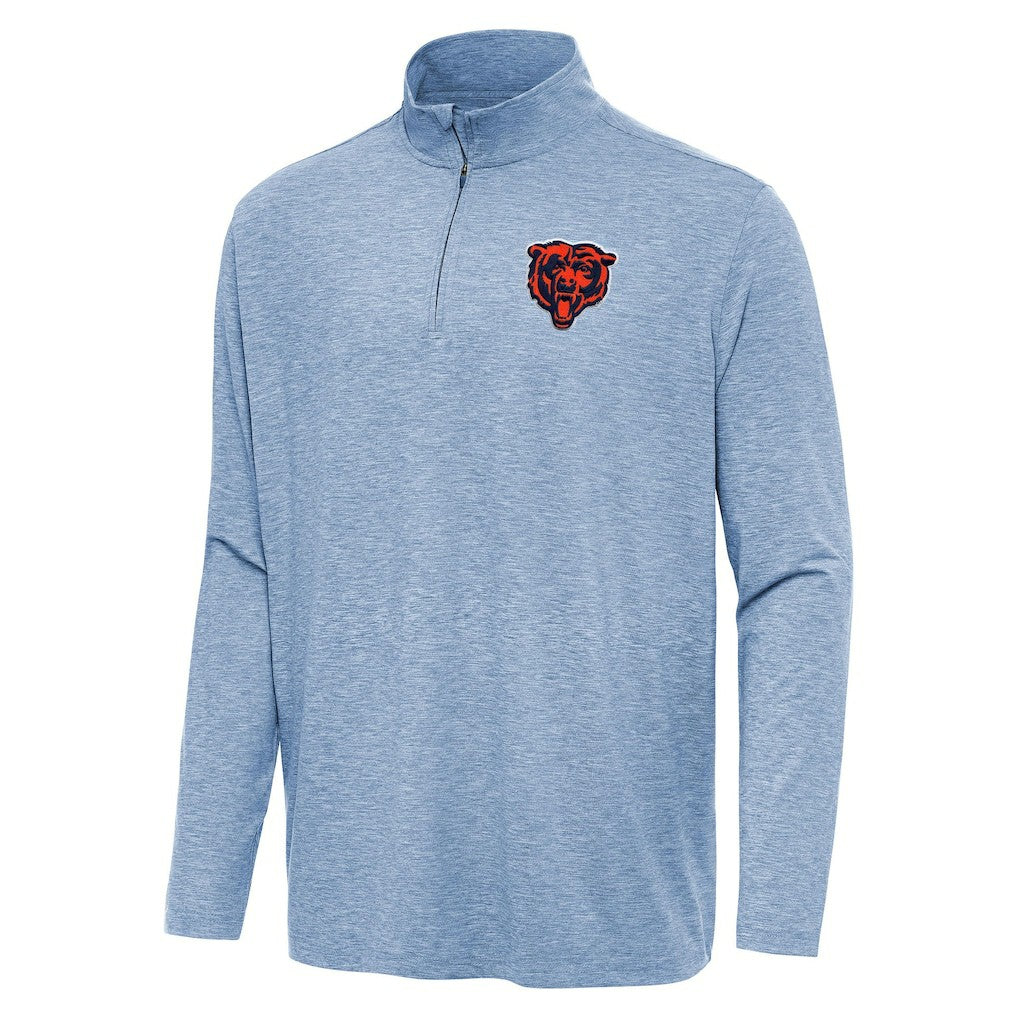 Chicago Bears Antigua Hunk Quarter-Zip Jacket Heather Royal - NFL