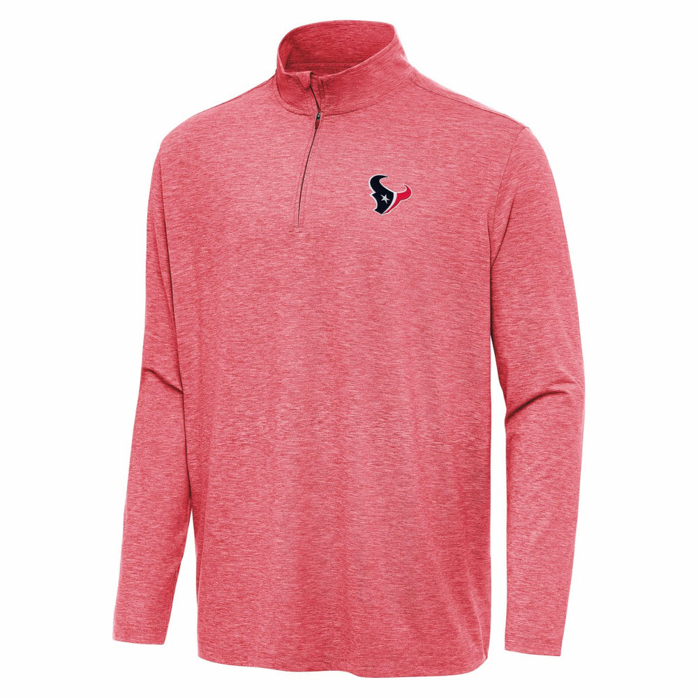 Houston Texans Antigua Hunk Quarter-Zip Jacket Heather Red - NFL
