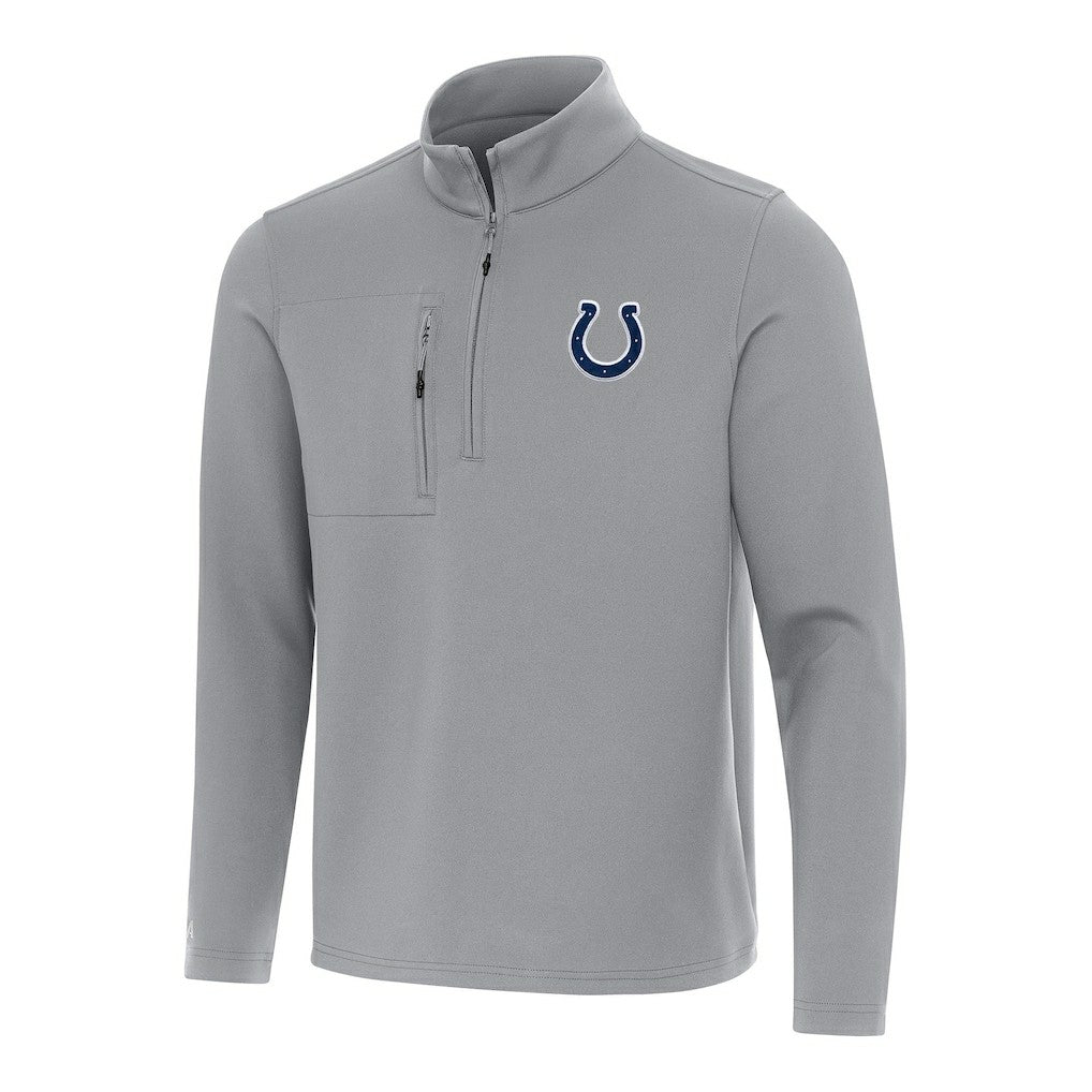 Indianapolis Colts Antigua Insider Quarter-Zip Pullover Top Gray - NFL
