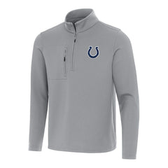 Indianapolis Colts Antigua Insider Quarter-Zip Pullover Top Gray - NFL