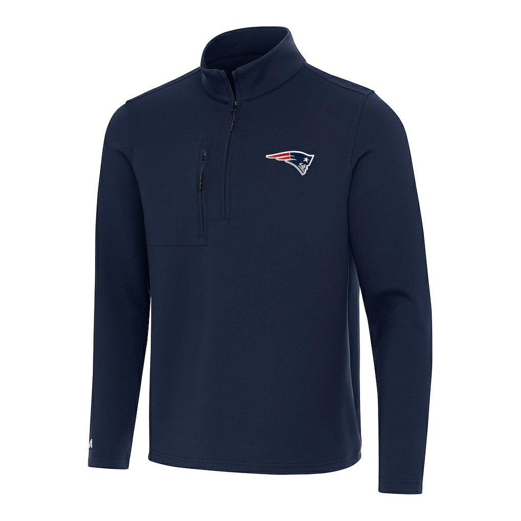New England Patriots Antigua Insider Quarter-Zip Pullover Top Navy - NFL