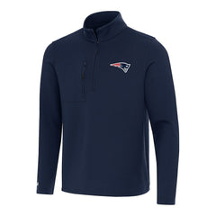 New England Patriots Antigua Insider Quarter-Zip Pullover Top Navy - NFL