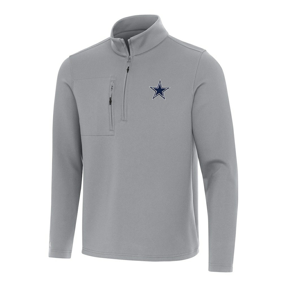 Dallas Cowboys Antigua Insider Quarter-Zip Pullover Top Gray - NFL