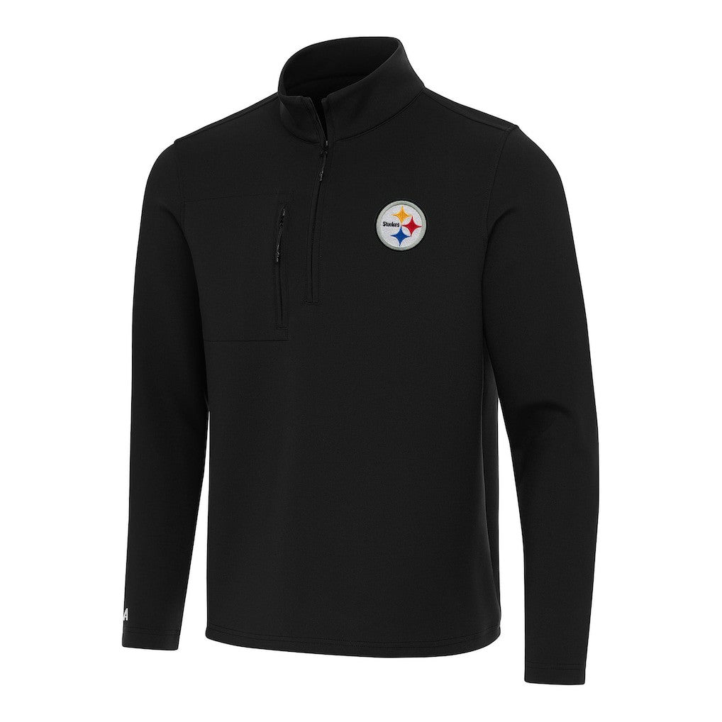 Pittsburgh Steelers Antigua Insider Quarter-Zip Pullover Top Black - NFL
