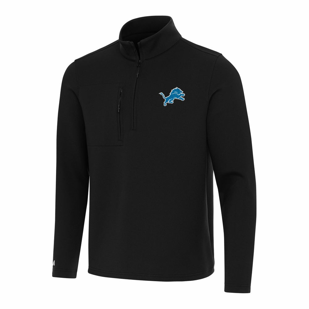Detroit Lions Antigua Insider Quarter-Zip Pullover Top Black - NFL