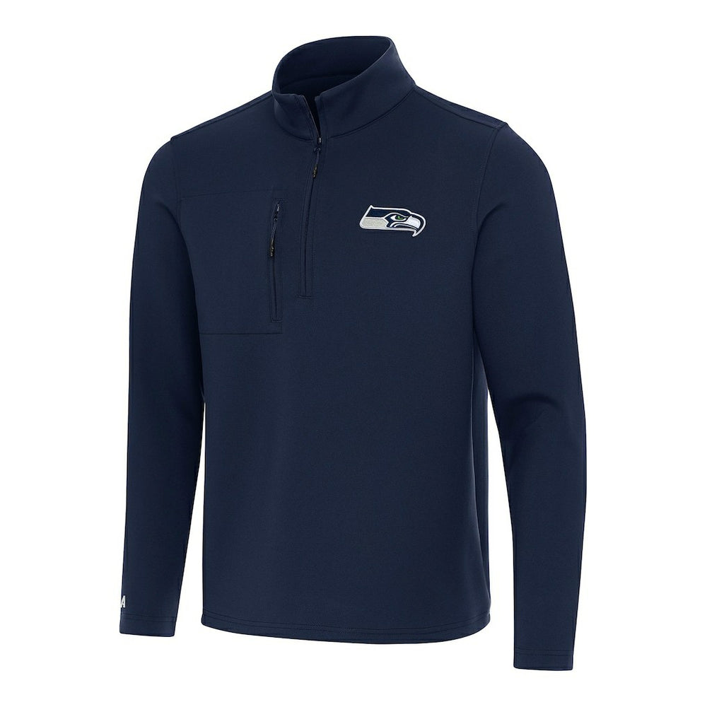Seattle Seahawks Antigua Insider Quarter-Zip Pullover Top College Navy - NFL