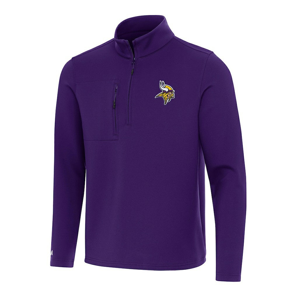 Minnesota Vikings Antigua Insider Quarter-Zip Pullover Top Purple - NFL