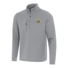Minnesota Vikings Antigua Insider Quarter-Zip Pullover Top Gray - NFL