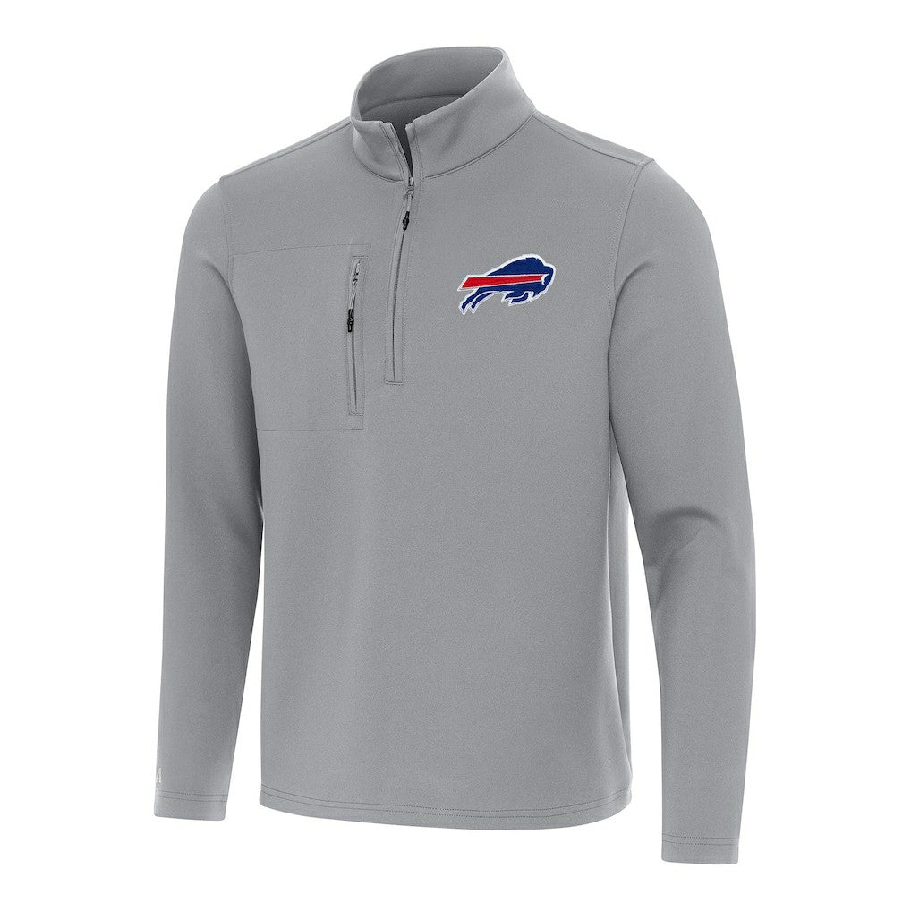 Buffalo Bills Antigua Insider Quarter-Zip Pullover Top Gray - NFL