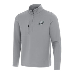 Philadelphia Eagles Antigua Insider Quarter-Zip Pullover Top Gray - NFL