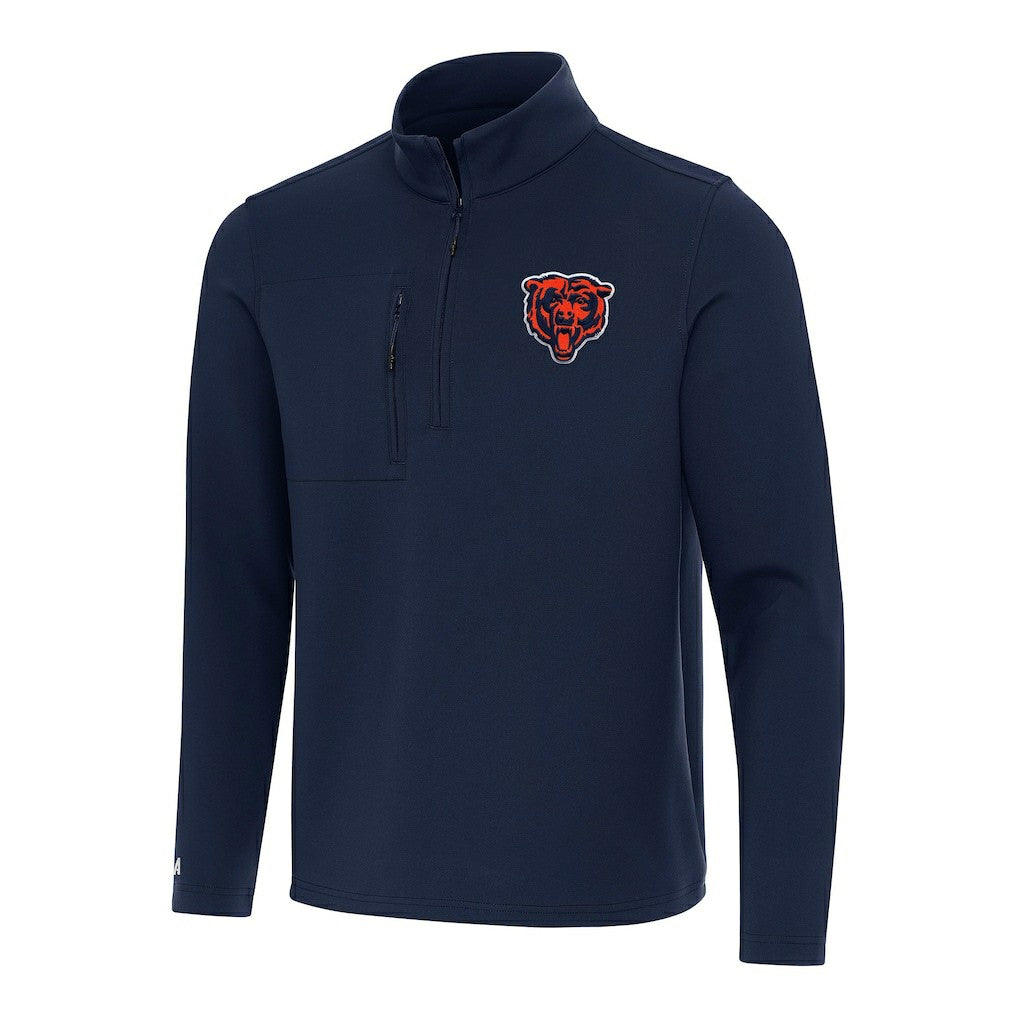 Chicago Bears Antigua Bear Logo Insider Quarter-Zip Pullover Top Navy - NFL