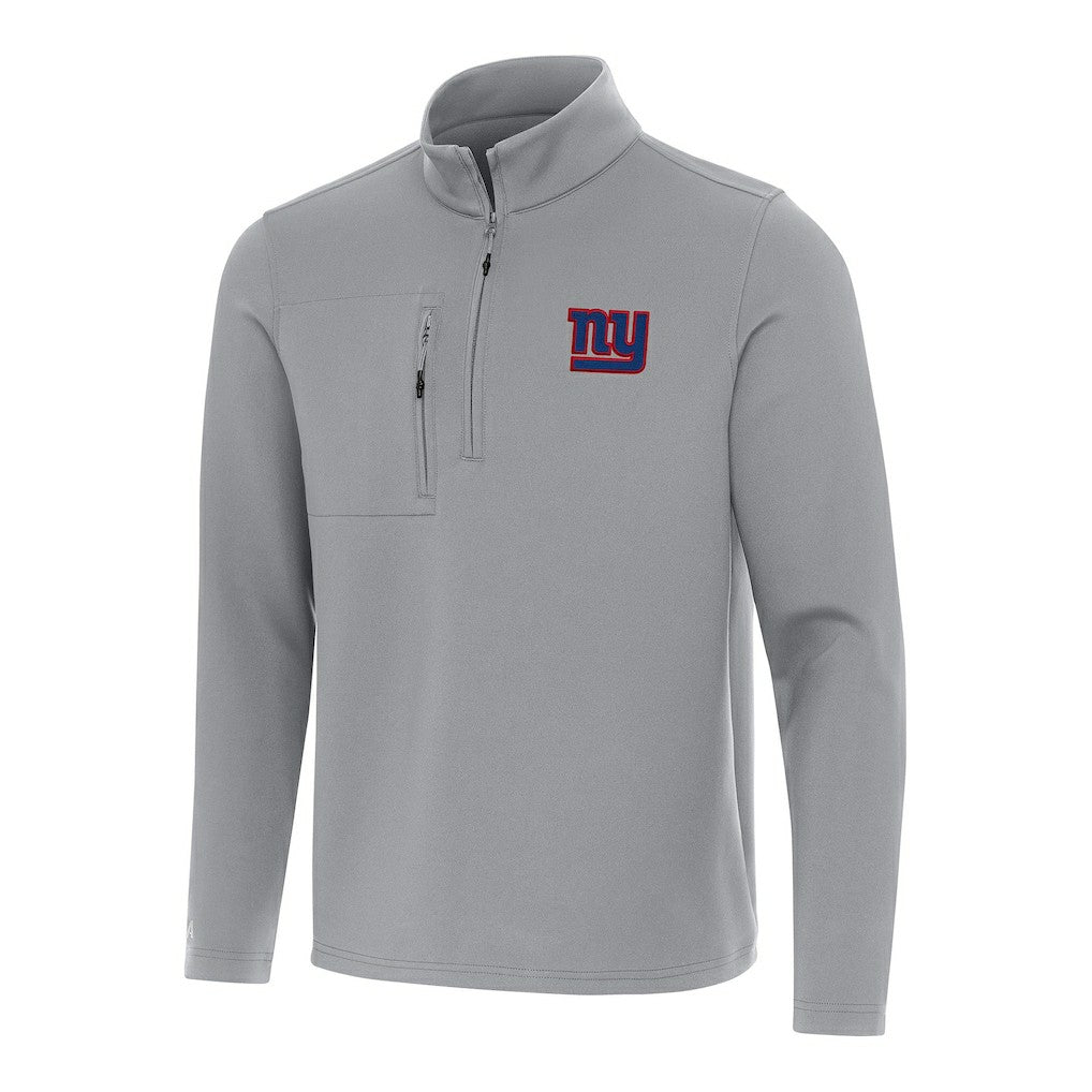 New York Giants Antigua Insider Quarter-Zip Pullover Top Gray - NFL