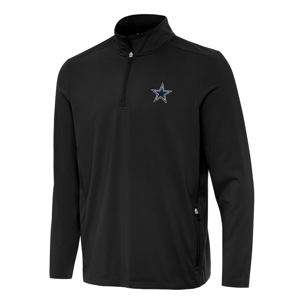 Dallas Cowboys Antigua Perilous Quarter-Zip Pullover Top Black - NFL