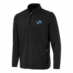 Detroit Lions Antigua Perilous Quarter-Zip Pullover Top Black - NFL