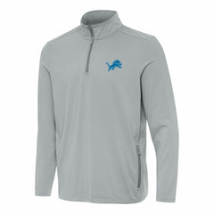Detroit Lions Antigua Perilous Quarter-Zip Pullover Top Gray - NFL