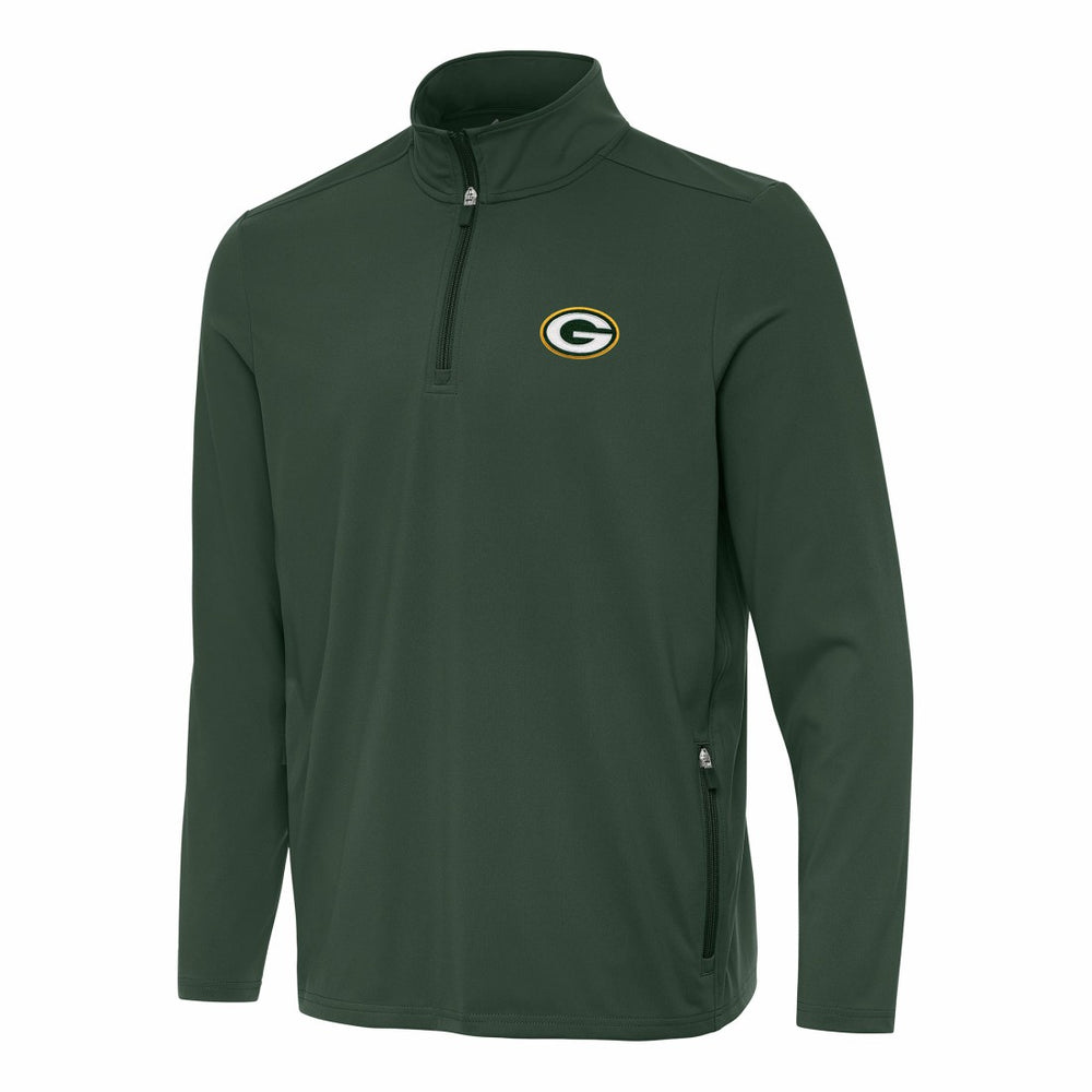 Green Bay Packers Antigua Perilous Quarter-Zip Pullover Top Green - NFL