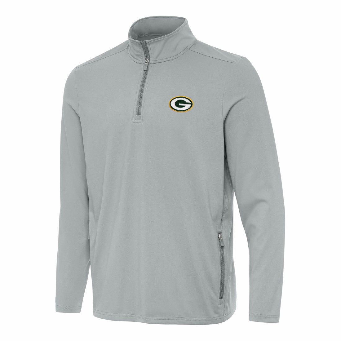 Green Bay Packers Antigua Perilous Quarter-Zip Pullover Top Gray - NFL