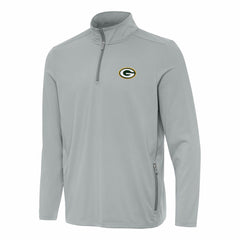 Green Bay Packers Antigua Perilous Quarter-Zip Pullover Top Gray - NFL