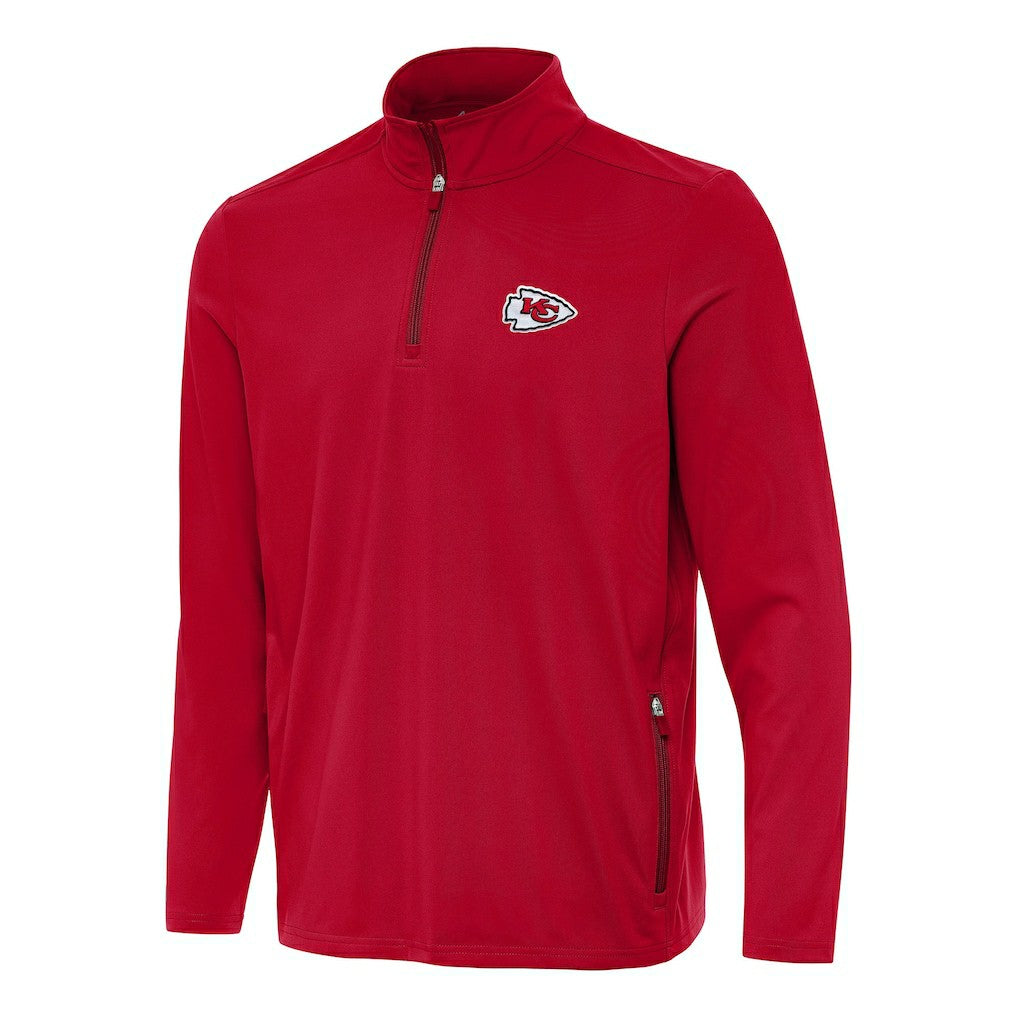 Kansas City Chiefs Antigua Perilous Quarter-Zip Pullover Top Red - NFL