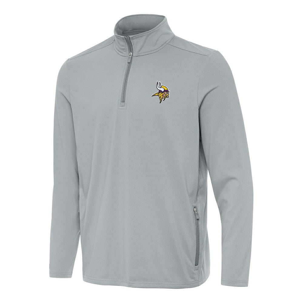 Minnesota Vikings Antigua Perilous Quarter-Zip Pullover Top Gray - NFL