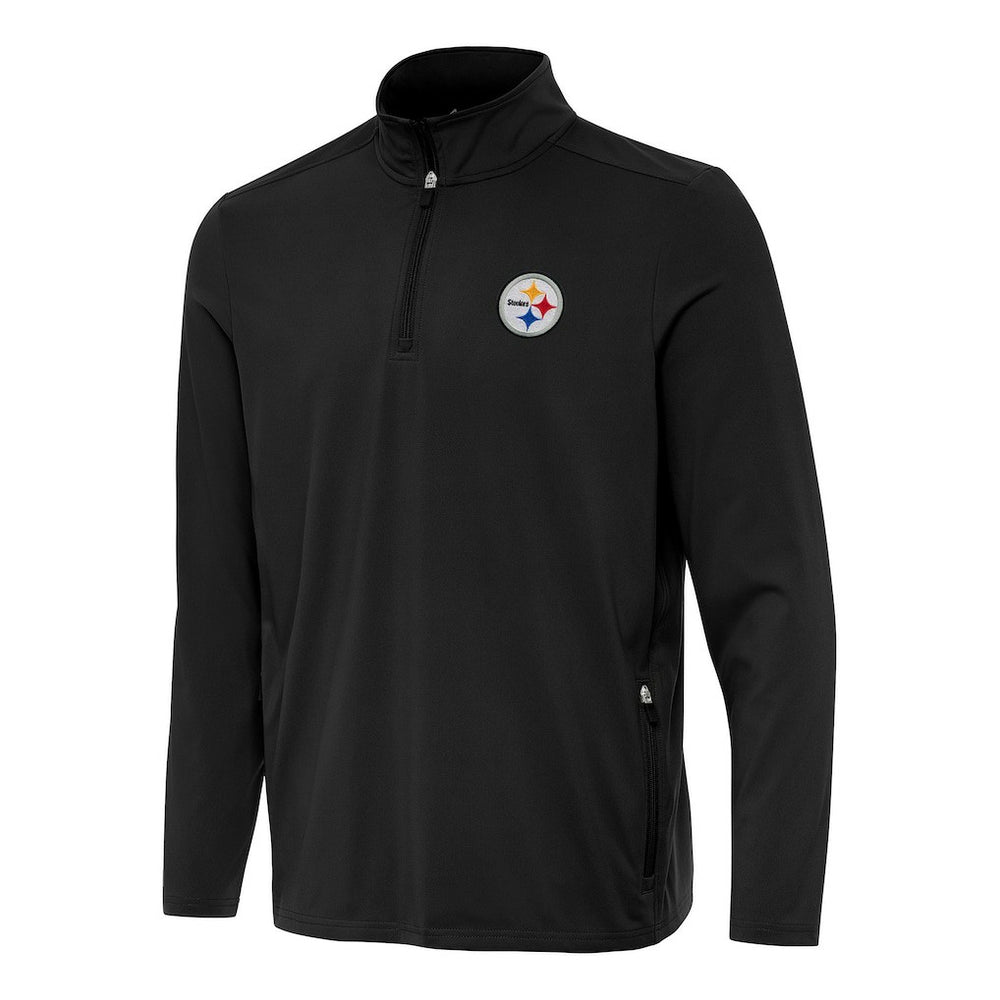 Pittsburgh Steelers Antigua Perilous Quarter-Zip Pullover Top Black - NFL