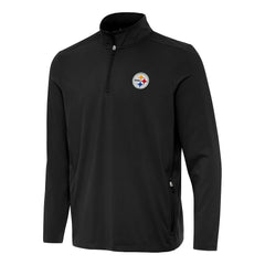 Pittsburgh Steelers Antigua Perilous Quarter-Zip Pullover Top Black - NFL