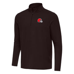 Cleveland Browns Antigua Intent Quarter-Zip Pullover Top Brown - NFL