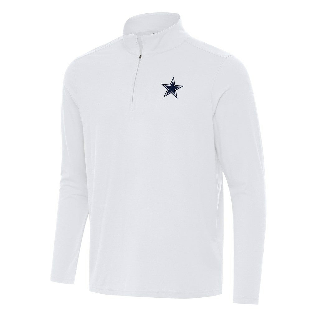 Dallas Cowboys Antigua Intent Quarter-Zip Pullover Top White - NFL