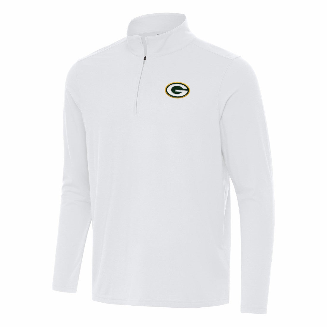 Green Bay Packers Antigua Intent Quarter-Zip Pullover Top White - NFL